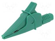Crocodile clip; 20A; 1kV; green; max.39mm; 4mm socket CLIFF