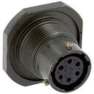 JAM NUT CONNECTOR, RECEPTACLE, SIZE 10, 6 POSITION, PANEL