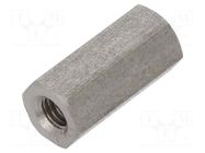 Screwed spacer sleeve; 12mm; Int.thread: M3; hexagonal DREMEC