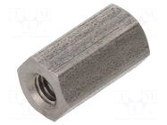 Screwed spacer sleeve; 10mm; Int.thread: M3; hexagonal DREMEC