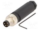 Connector: M8; male; PIN: 4; straight; for cable; plug; IP67; 30V IFM ELECTRONIC