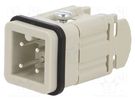 Connector: HDC; male; EPIC H-A; PIN: 4; 3+PE; size H-A 3; 23A; 400V LAPP