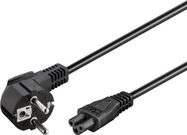 Mains Connection Cable (Earth Contact) Angled, 3 m, Black, 3 m - safety plug (type F, CEE 7/7) 90° > Device socket C5