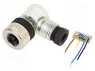 Connector: M12; plug; PIN: 4; female; 30V; angled 90°; IP68; 4A; 4÷6mm IFM ELECTRONIC