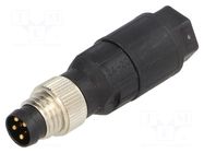 Connector: M8; male; PIN: 4; 30V; IP65,IP67; straight; for cable LAPP
