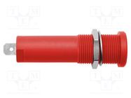 Connector: 4mm banana; socket; 16A; 6000V; red; nickel plated SCHÜTZINGER