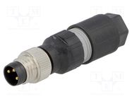 Connector: M8; male; PIN: 3; straight; for cable; plug; 4A; IP65,IP67 LAPP