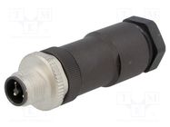 Plug; M12; PIN: 4; male; T code-Power; for cable; screw terminal LAPP