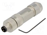 Connector: M8; male; PIN: 3; straight; shielded; for cable; plug LAPP