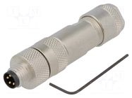 Connector: M8; male; PIN: 4; 30V; IP67; straight; shielded; for cable LAPP