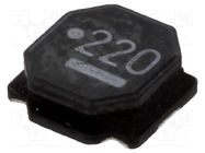 Inductor: wire; SMD; 22uH; Ioper: 1A; 260mΩ; ±20%; Isat: 900mA FERROCORE