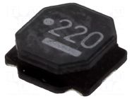 Inductor: wire; SMD; 22uH; Ioper: 1A; 260mΩ; ±20%; 4.9x4.9x2mm FERROCORE