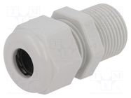 Cable gland; with long thread; PG11; IP68; polyamide; light grey HUMMEL