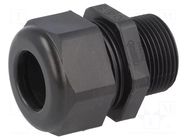 Cable gland; with long thread; M25; 1.5; IP68; polyamide; black HUMMEL
