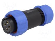 Connector: circular; plug; female; PIN: 4; IP68; SP21; 7÷12mm; 10A WEIPU
