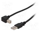 Cable; USB 2.0; USB A plug,USB B angled plug; 0.5m; black; PVC Goobay