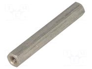 Screwed spacer sleeve; 50mm; Int.thread: M4; hexagonal DREMEC