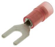 TERMINAL, SPADE/FORK, #6, CRIMP, RED