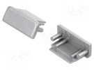 Cap for LED profiles; silver; 2pcs; ABS; SURFACE10 TOPMET