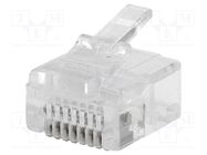 RJ45; plug; PIN: 8; short; Layout: 8p8c; for cable; IDC,crimped CONNFLY