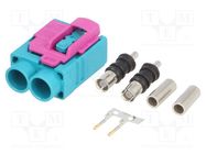 Connector: antenna; socket; Fakra; straight; water blue 