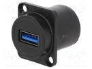 Adapter; USB A socket-front,USB AB micro socket-back; EH; black SWITCHCRAFT