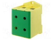 Splice terminal: rail; 850A; 690V; screw terminal; yellow-green OUNEVA