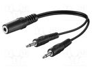 Cable; Jack 3.5mm 2pin plug x2,Jack 3.5mm 3pin socket; 0.2m Goobay