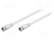 Cable; 10m; F plug,both sides; shielded connectors; white; 75Ω GOOBAY