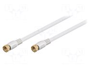Cable; 3.5m; F plug,both sides; shielded connectors; white; 75Ω GOOBAY