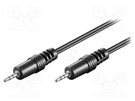 Cable; Jack 2.5mm 3pin plug,both sides; 1.5m; black Goobay