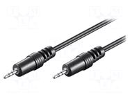 Cable; Jack 2.5mm 3pin plug,both sides; 1.5m; black GOOBAY