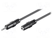 Cable; Jack 2.5mm 3pin socket,Jack 2.5mm 3pin plug; 2m; black GOOBAY