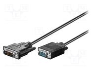 Cable; D-Sub 15pin HD plug,DVI-I (12+5) plug; 3m; black Goobay