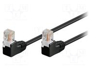 Patch cord; U/UTP; 5e; stranded; CCA; PVC; black; 0.5m; 26AWG 