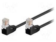 Patch cord; RJ45 down angled plug,both sides; U/UTP; 5e; CCA; PVC Goobay