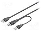 Cable; High Speed,USB 2.0; USB A socket,USB A plug x2; 0.3m Goobay