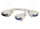 Cable; D-Sub 15pin HD socket x2,D-Sub 15pin HD plug; grey Goobay