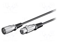 Cable; XLR male 3pin,XLR female 3pin; 2m; black GOOBAY