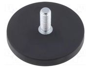 Magnet: permanent; neodymium; 85N; Ø: 43mm; H: 6mm; Ext.thread: M6 ELESA+GANTER