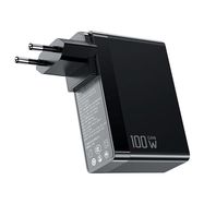 GaN Mcdodo CH-8101 Pro universal UK/US/EU travel charger/adapter, 100W, 2xUSB-C, USB-A (black), Mcdodo