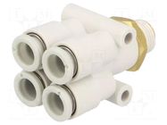 Push-in fitting; threaded; -1÷10bar; brass,polypropylene SMC