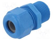 Cable gland; with long thread; M20; 1.5; IP68; polyamide; blue HUMMEL