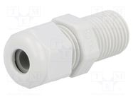 Cable gland; with long thread; PG7; IP68; polyamide; light grey HUMMEL