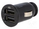 USB power supply; USB A socket x2; Sup.volt: 12VDC; black Goobay
