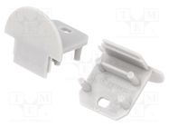 Cap for LED profiles; grey; 2pcs; ABS; DEEP10 TOPMET