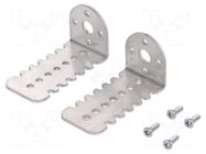 Bracket; silver; Mount.holes raster: 17mm; Dim: 27x52x25mm; 2pcs. POLOLU