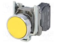 Switch: push-button; 22mm; Stabl.pos: 1; NO; yellow; none; 3A/240VAC SCHNEIDER ELECTRIC