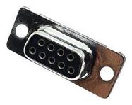D SUB CONN, SOCKET, 9POS, DE, SOLDER CUP