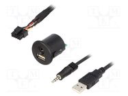 USB/AUX adapter; Fiat; Jack 3,5mm 4pin socket,USB A socket 